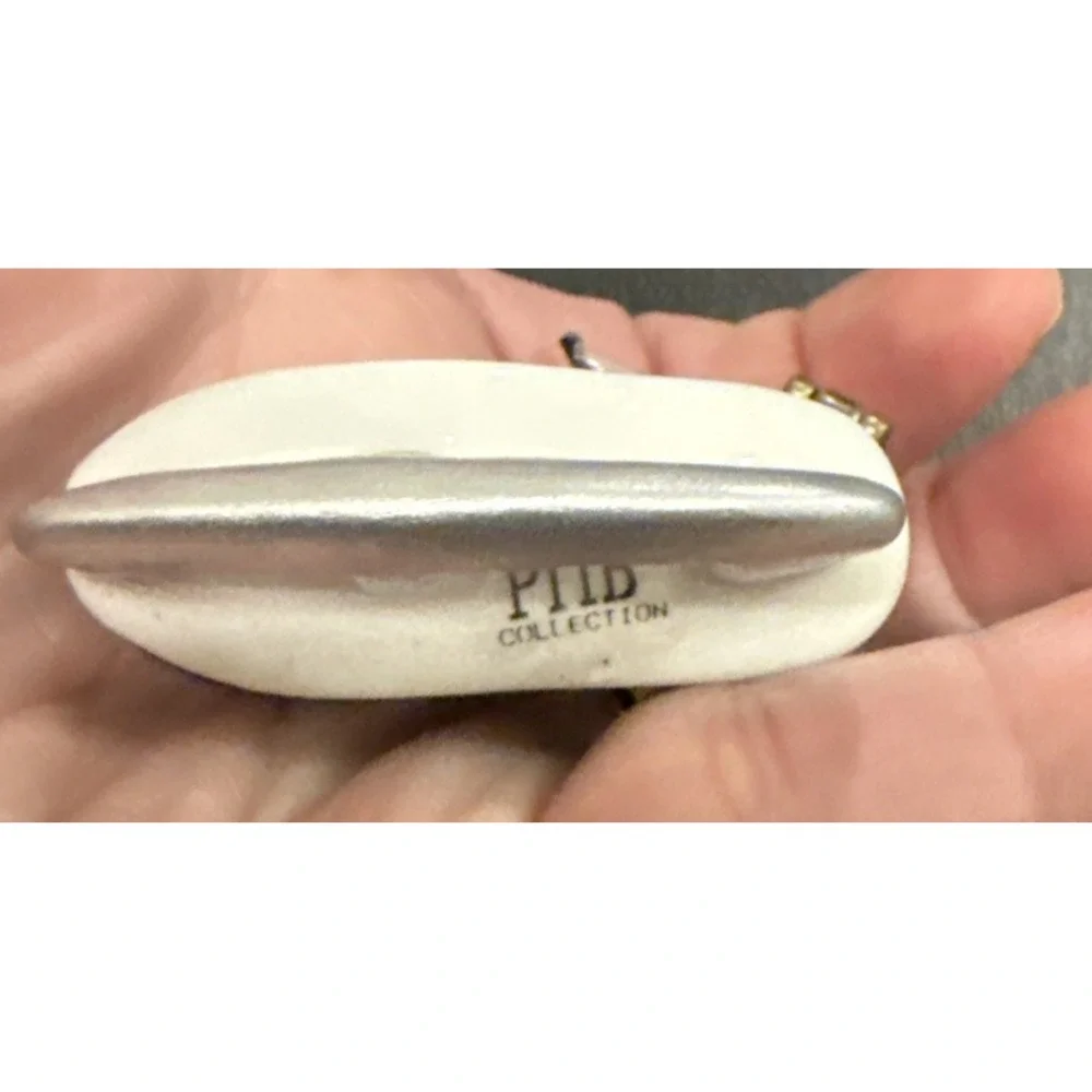 PHN Black Porcelain‎ Ice Hockey Skate Puck  Hinged Trinket Pill Box
